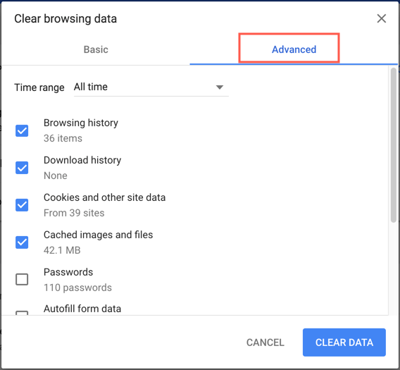 Chrome's Advanced View allows you to delete history