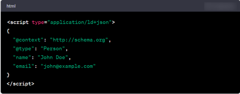 Example of using JSON LD