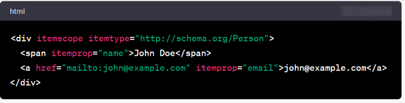 Example of using Microdata