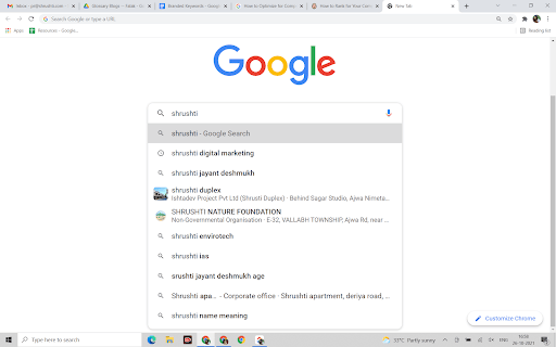 Suggestions and Autocomplete on Google