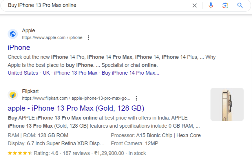 Transactional Search Queries Example